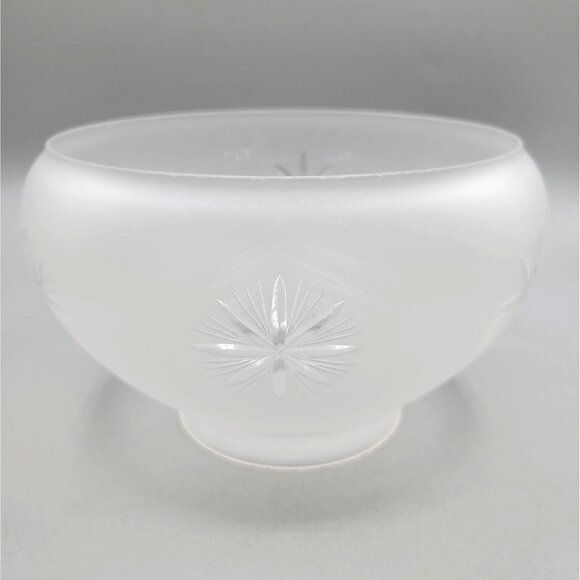 Frosted Cut to Clear Glass Lamp Shade Etched Starburst Design 7 Inch Fitter - Picture 7 of 7